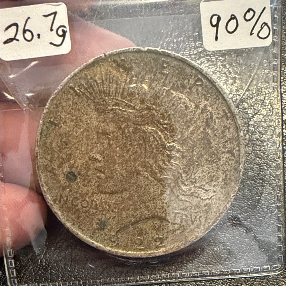 1922 Peace dollar 90% silver 26.7g